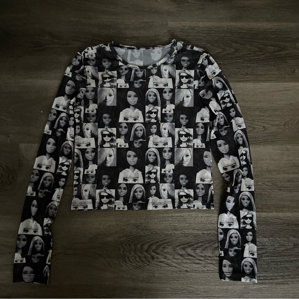 Barbie mesh crop top